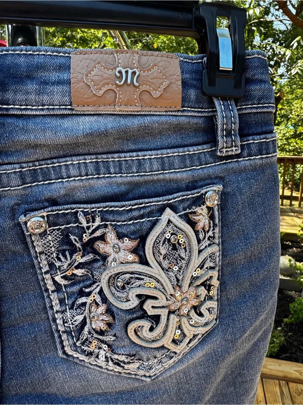 Miss Me Faded Blue Denim Cutoff Shorts